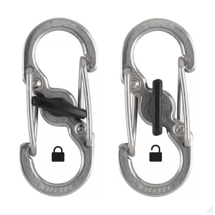Nite Ize S-Biner® Microlock® karabiner, 2 db/csomag, acél