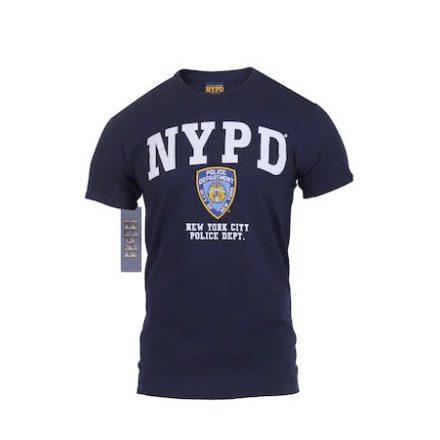  New York rendőrségi póló, NYPD nyomott mintával, sötétkék