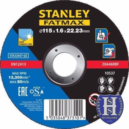 Stanley Fatmax inoxvágó tárcsa 115×1,6×22mm (STA32647) 