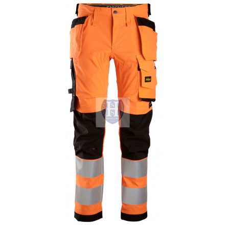 6243 Snickers, AllroundWork, High-Vis Stretch nadrág lengőzsebes Cl 2 